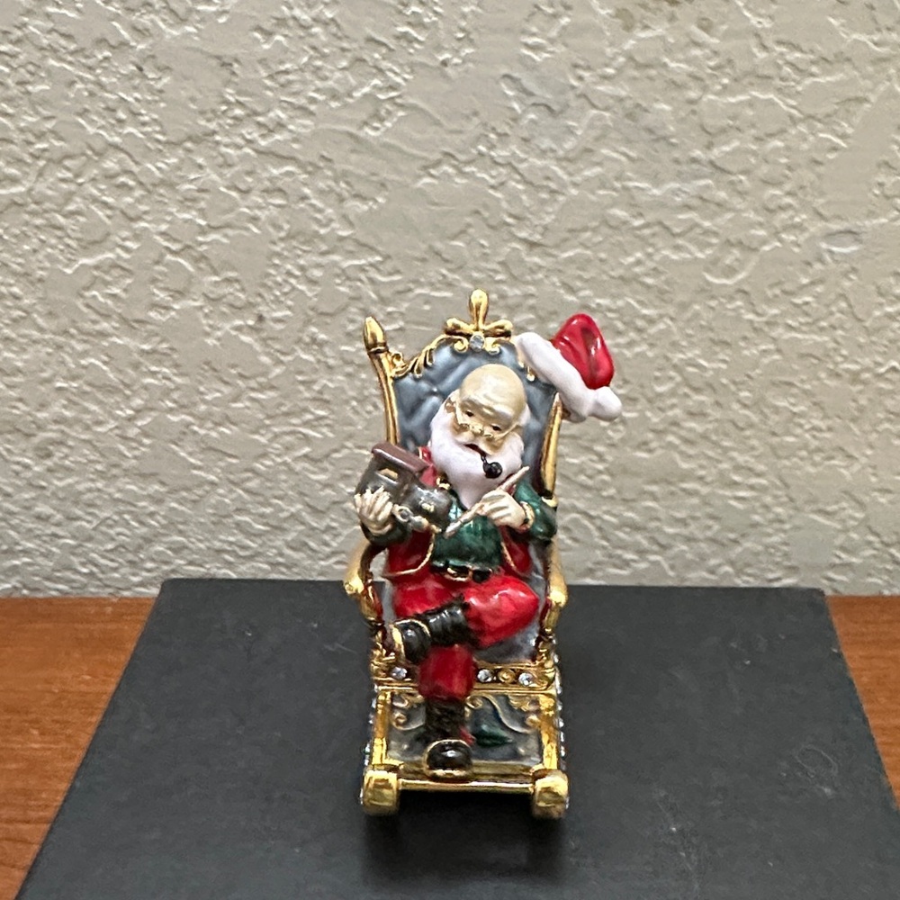 Festive Santa in Rocking Chair Figurine
